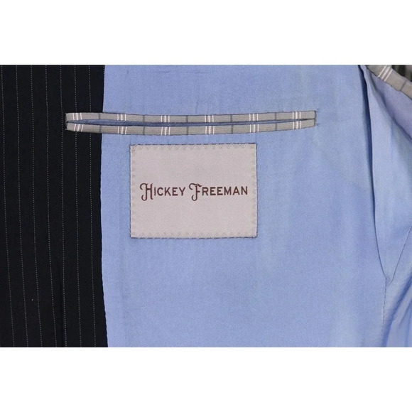 Hickey-Freeman Current Lindsey Navy Blue Pinstripe 2-Btn Suit Jacket Blazer 42L - Picture 8 of 9